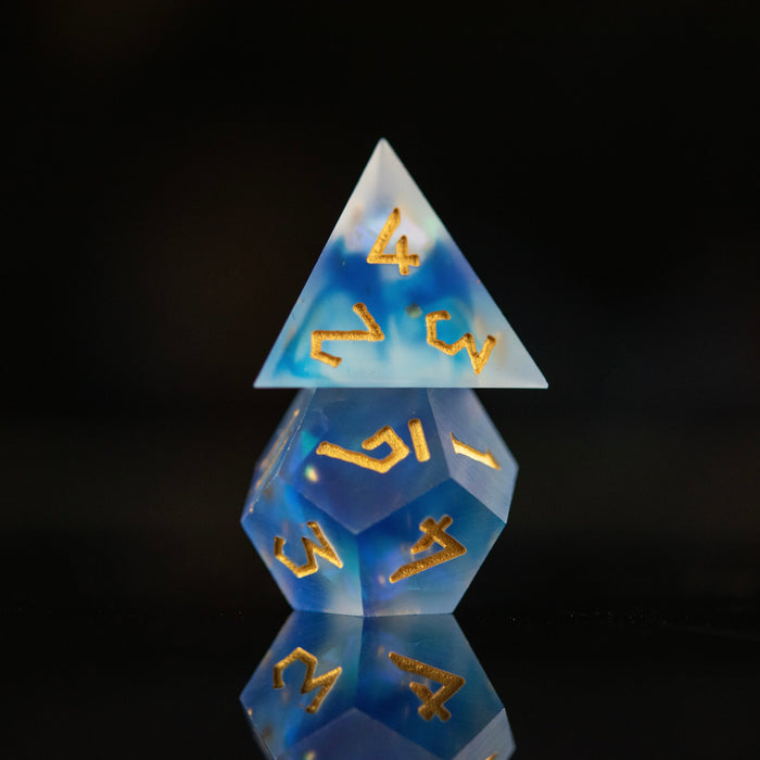 Lunar Veil Sharp-Edged Resin Dice Set - Just $39.99! Shop now at Retro Gaming of Denver