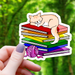 Cat Sleeping on top of Pride Books Sticker - 3" - for just $3.50! 