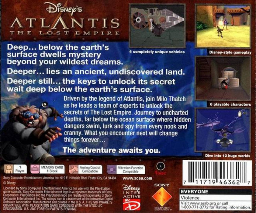 Disney Atlantis: The Lost Empire – PlayStation 1 (PS1) - for just $0! 