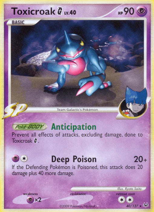 Toxicroak G (40/127) [Platinum: Base Set] - for just $0.55! 