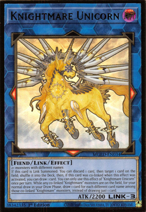 Knightmare Unicorn [MGED-EN034] Gold Rare - for just $0.15! 