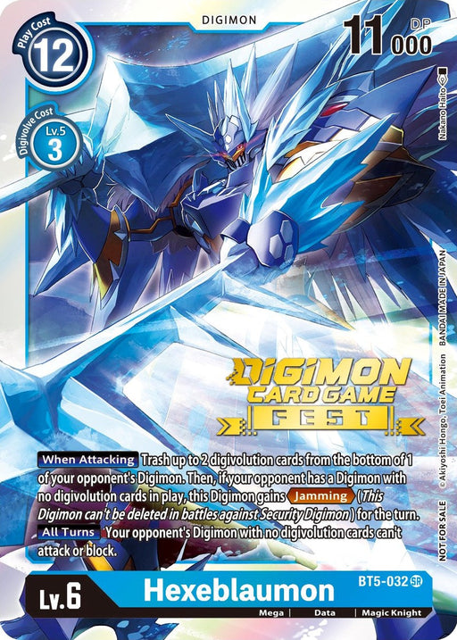 Hexeblaumon [BT5-032] (Digimon Card Game Fest 2022) [Battle of Omni Promos] - Just $0.10! Shop now at Retro Gaming of Denver