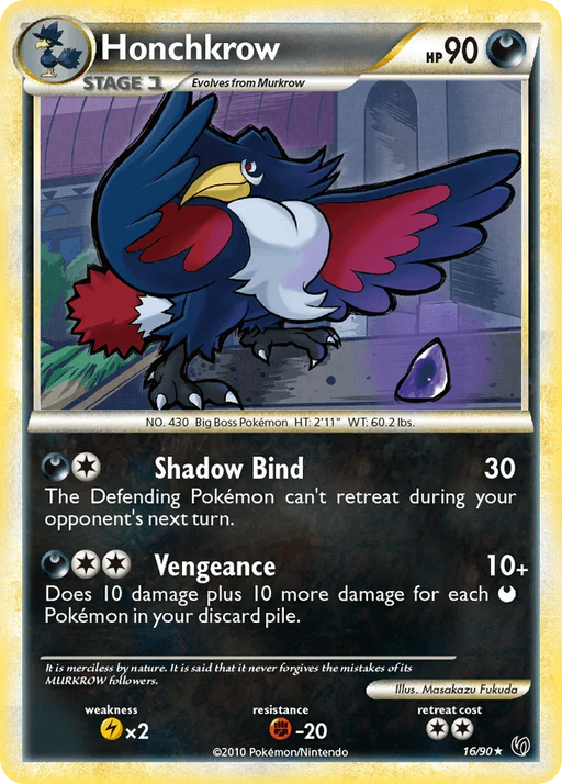 Honchkrow (16/90) [HeartGold & SoulSilver: Undaunted] - for just $0.20! 