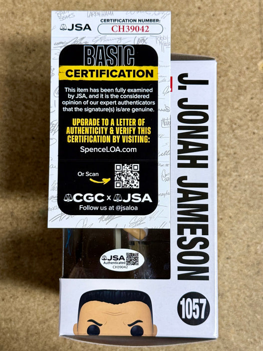 JK Simmons Signed J. Jonah Jameson Marvel Funko Pop #1057 Exclusive With JSA COA - for just $250! 