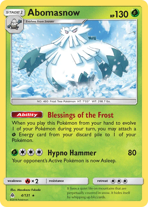 Abomasnow (4/131) [Sun & Moon: Forbidden Light] - for just $0.10! 