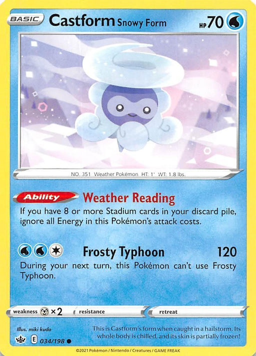 Castform Snowy Form (034/198) [Sword & Shield: Chilling Reign] - for just $0.10! 