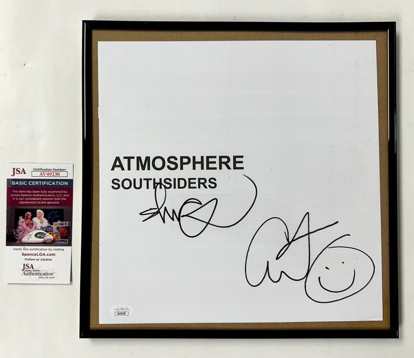 Atmosphere (Slug & Ant) Signed & Framed Southsiders Vinyl Insert With JSA COA - for just $250! 