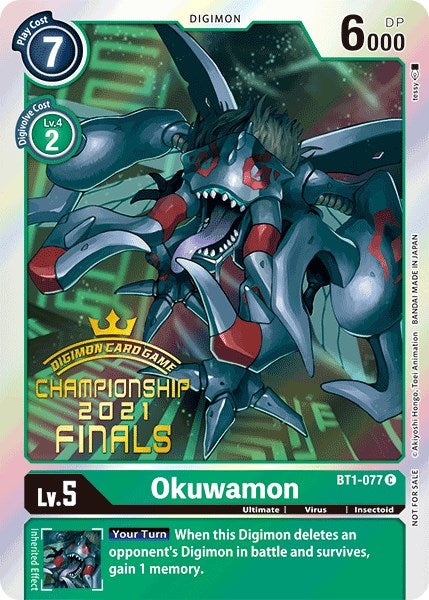 Okuwamon [BT1-077] (2021 Championship Finals Event Pack Alt-Art Gold Stamp Set) [Release Special Booster Promos] - Just $19.25! Shop now at Retro Gaming of Denver