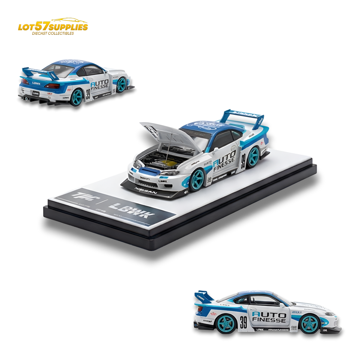 TPC Silvia S15 LBWK Blue - White 1:64 | Shop Retro Video Games and More ...