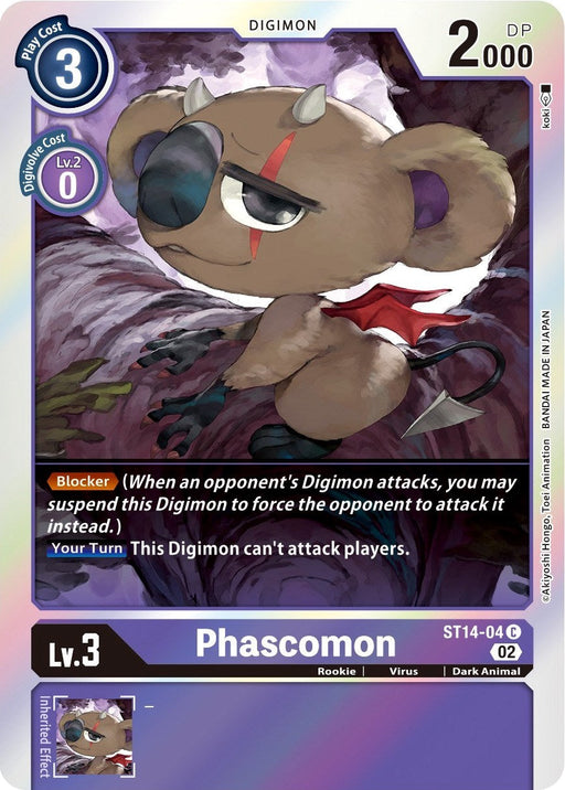 Phascomon [ST14-04] [Starter Deck: Beelzemon Advanced Deck Set] - Just $0.09! Shop now at Retro Gaming of Denver