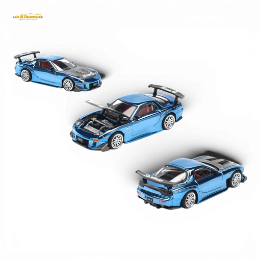 Pop Race Mazda RX-7 Re-Amemiya Blue Chrome 1:64 - for just $23.99! 