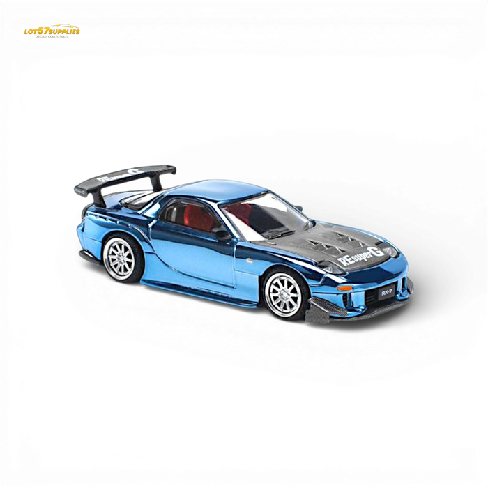 Pop Race Mazda RX-7 Re-Amemiya Blue Chrome 1:64 - for just $23.99! 