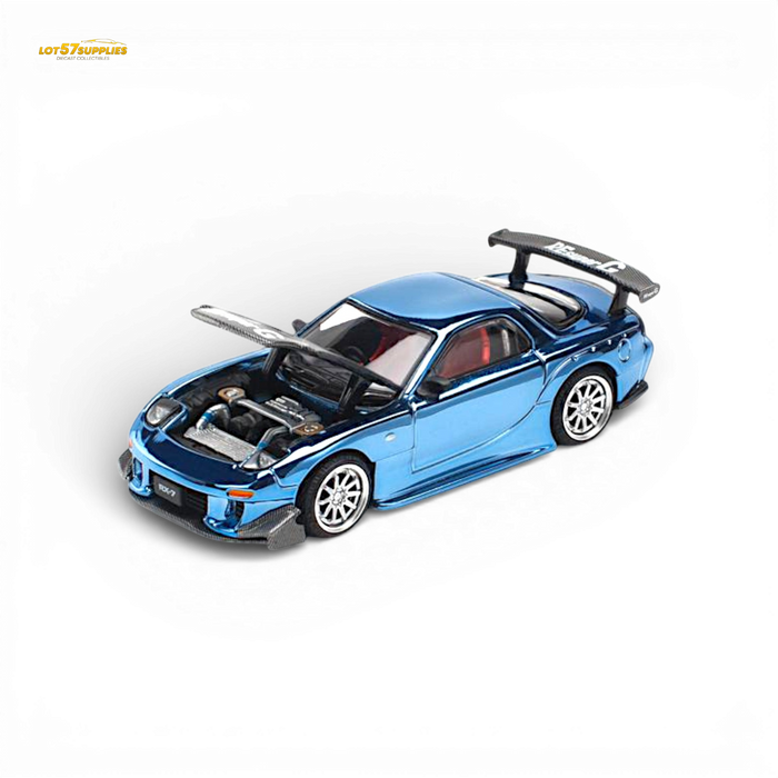 Pop Race Mazda RX-7 Re-Amemiya Blue Chrome 1:64 - for just $23.99! 