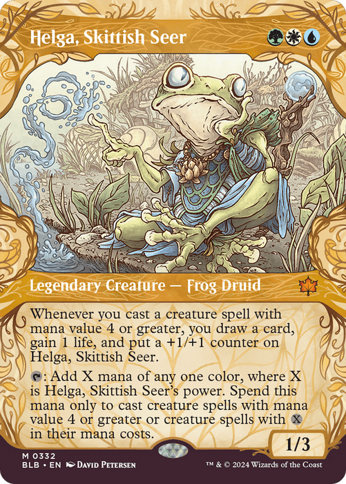 Helga, Skittish Seer (BLB-332) - Bloomburrow: (Showcase) (Borderless) - for just $2.60! 
