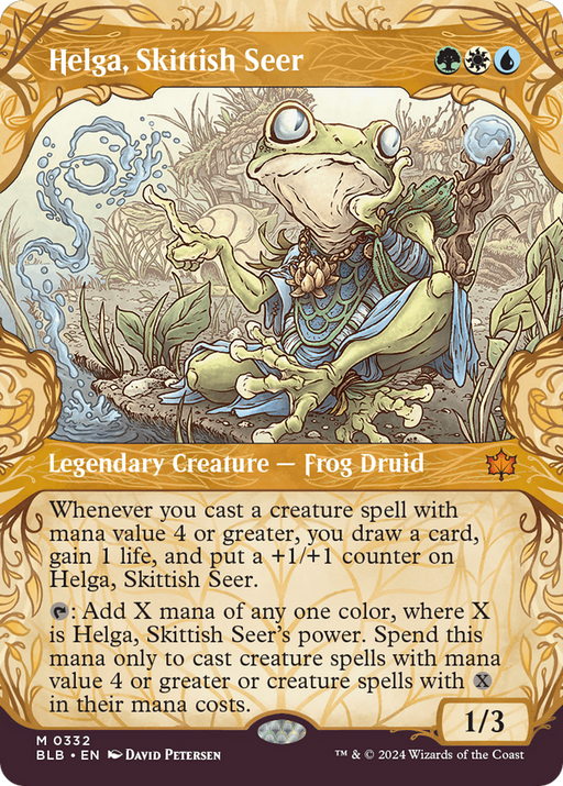Helga, Skittish Seer (BLB-332) - Bloomburrow: (Showcase) (Borderless) - for just $2.13! 
