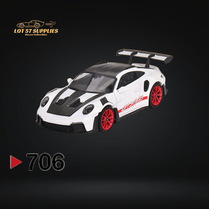 (Pre-Order) Mini-GT Porsche 911 (992) GT3 RS Weissach Package White with Pyro Red #706 1:64 MGT00706 - Just $19.99! Shop now at Retro Gaming of Denver