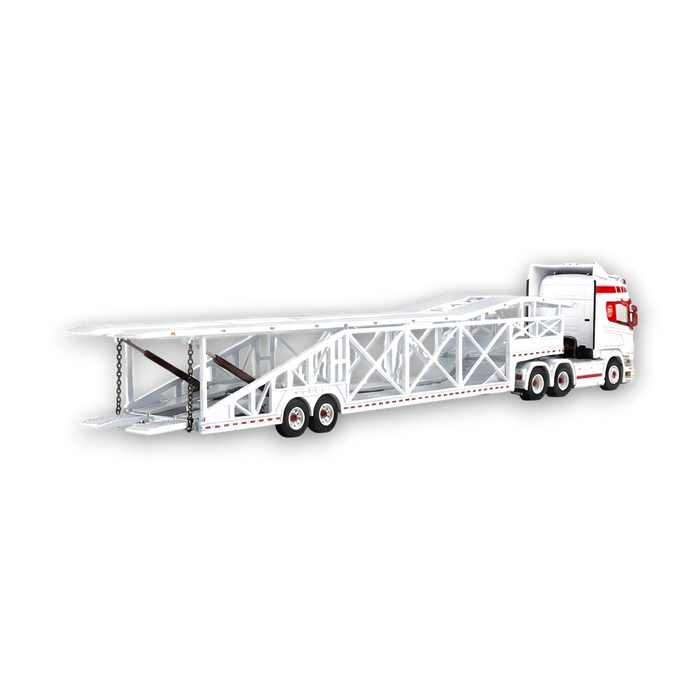 Flame Scania Car Carrier Transport Truck Red White 1:64 - Limited to 299 Pcs - for just $129.99! 