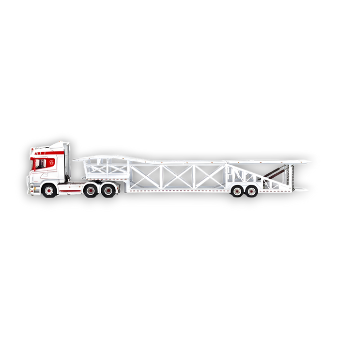 Flame Scania Car Carrier Transport Truck Red White 1:64 - Limited to 299 Pcs - for just $129.99! 