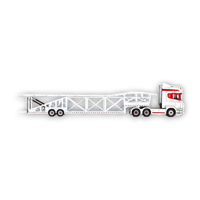Flame Scania Car Carrier Transport Truck Red White 1:64 - Limited to 299 Pcs - for just $129.99! 