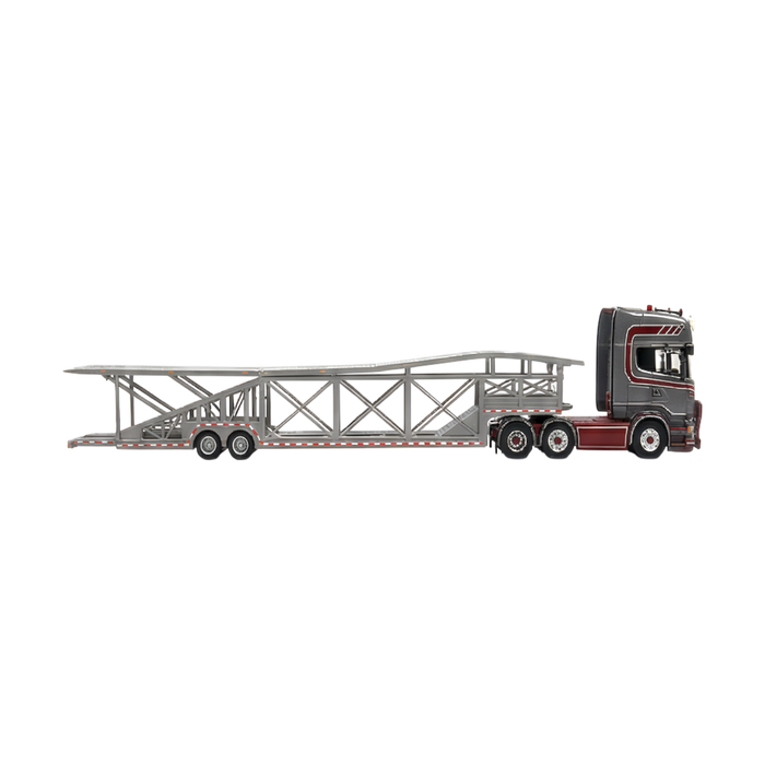 Flame Scania Car Carrier Transport Truck Grey Red 1:64 - Limited to 299 Pcs - for just $129.99! 