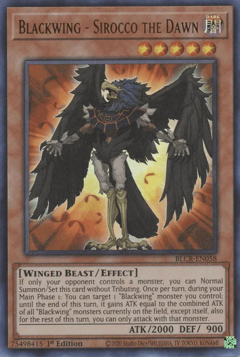Blackwing - Sirocco the Dawn [BLCR-EN058] Ultra Rare - for just $0.40! 