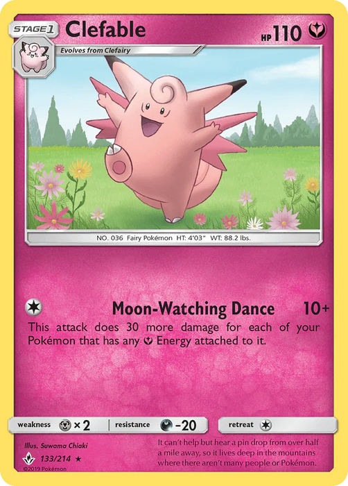 Clefable (133/214) [Sun & Moon: Unbroken Bonds] - for just $0.40! 