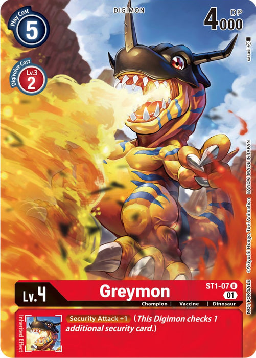 Greymon [ST1-07] (Dimensional Phase Pre-Release Pack) [Starter Deck: Gaia Red Promos] - Just $0.25! Shop now at Retro Gaming of Denver