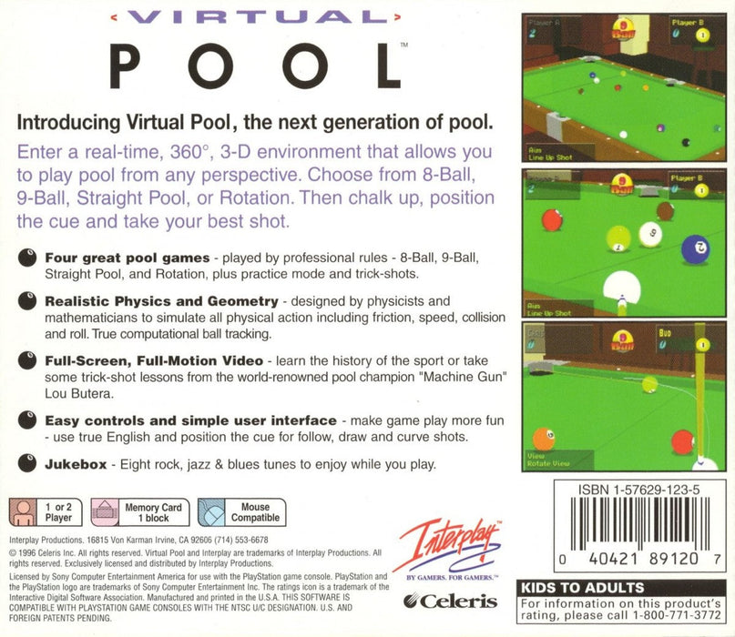 Virtual Pool – PlayStation 1 (PS1) - for just $2.99! 