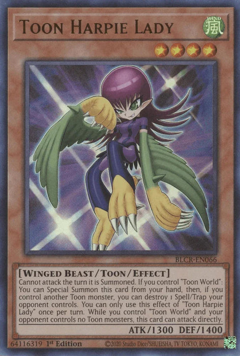 Toon Harpie Lady [BLCR-EN066] Ultra Rare - for just $0.20! 