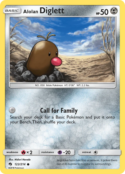 Alolan Diglett (122/214) [Sun & Moon: Lost Thunder] - for just $0.10! 