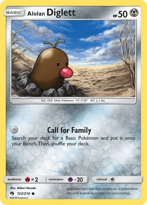 Alolan Diglett (122/214) [Sun & Moon: Lost Thunder] - for just $0.10! 