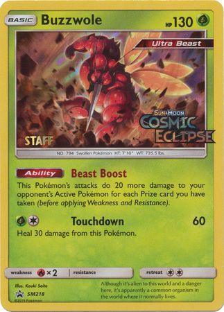 Buzzwole (SM218) (Staff Prerelease Promo) [Sun & Moon: Black Star Promos] - for just $16.40! 