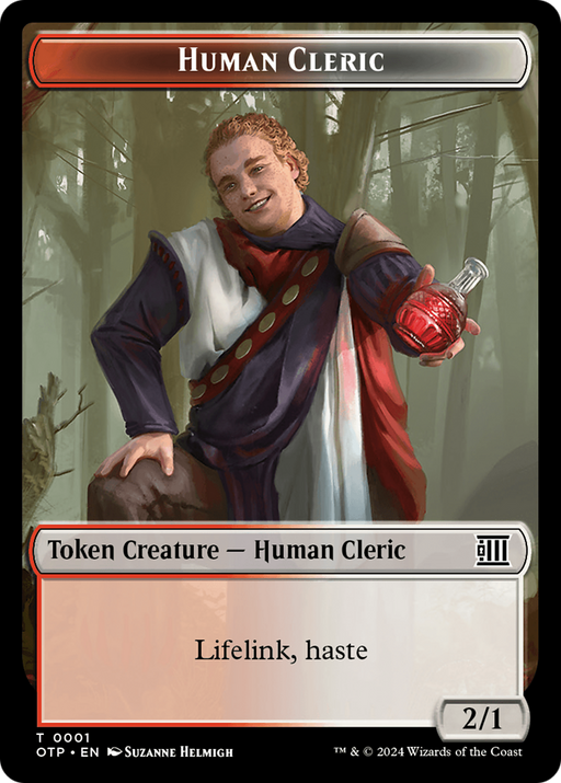 Mercenary // Human Cleric Double-Sided Token [Outlaws of Thunder Junction Tokens] - for just $0.10! 