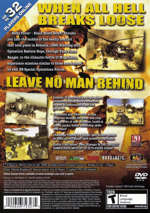 Delta Force: Black Hawk Down – PlayStation 2 (PS2) - for just $7.99! 