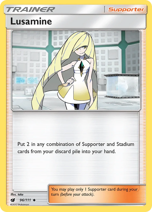 Lusamine (96/111) [Sun & Moon: Crimson Invasion] - for just $0.25! 