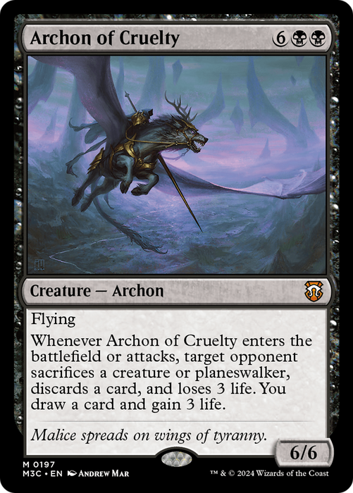 Archon of Cruelty (M3C-197) - Modern Horizons 3 Commander - for just $1.92! 