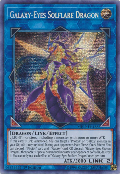 Galaxy-Eyes Solflare Dragon [MP19-EN188] Prismatic Secret Rare - for just $0.55! 