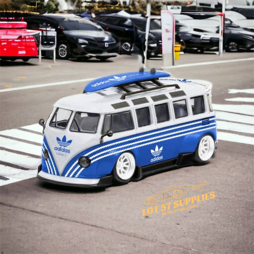 LF Model Volkswagen T1 Kombi with Surfboards Blue/White 1:64 - for just $29.99! 