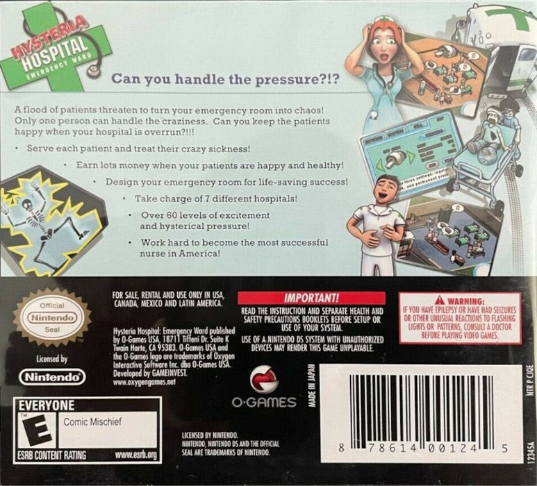 Hysteria Hospital: Emergency Ward – Nintendo DS (DS) - for just $0! 