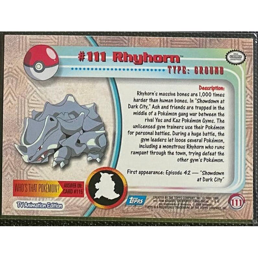 Rhyhorn (111) [Topps TV Animation Edition Series 2] - Just $1.50! Shop now at Retro Gaming of Denver