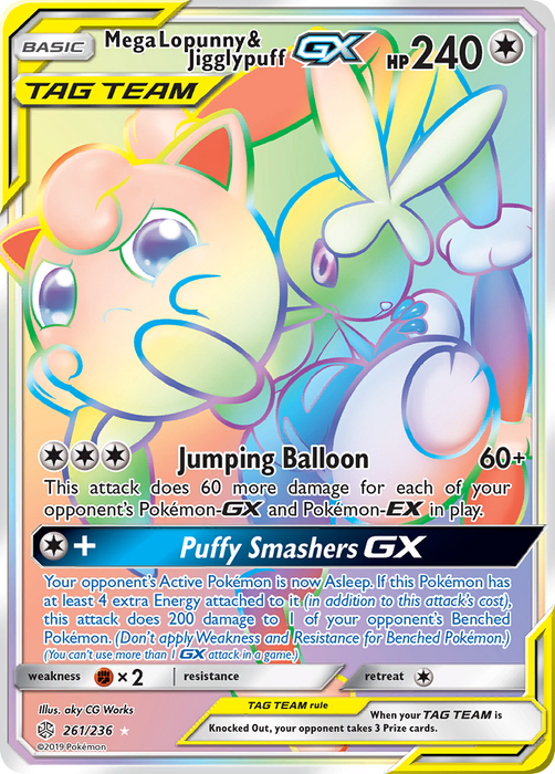 Mega Lopunny & Jigglypuff GX (261/236) [Sun & Moon: Cosmic Eclipse] - Just $7! Shop now at Retro Gaming of Denver