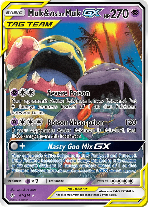 Muk & Alolan Muk GX (61/214) [Sun & Moon: Unbroken Bonds] - for just $7.50! 