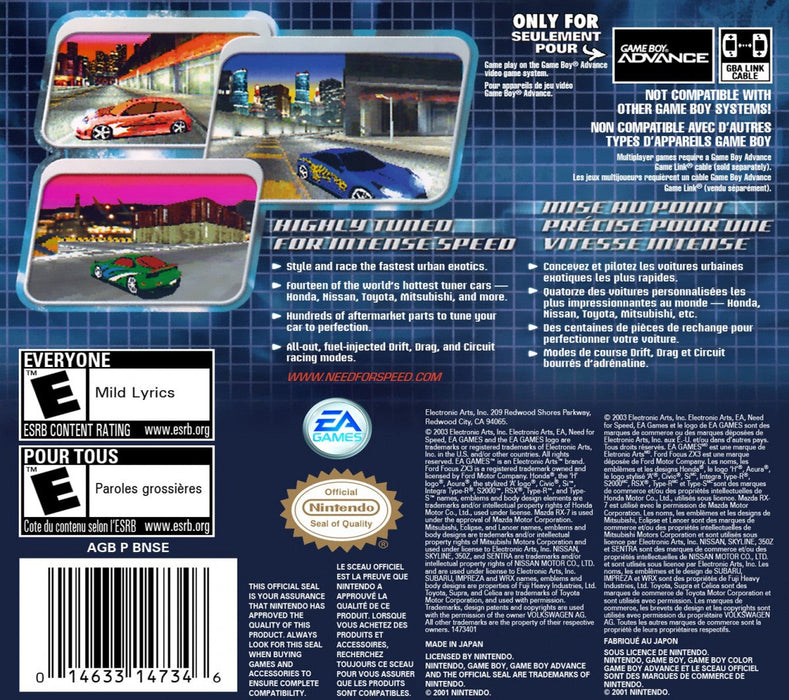 Need for Speed: Underground  – Game Boy Advance (GBA) - for just $18.99! 