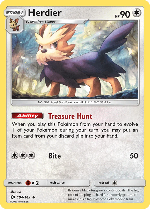 Herdier (104/149) [Sun & Moon: Base Set] - for just $0.10! 