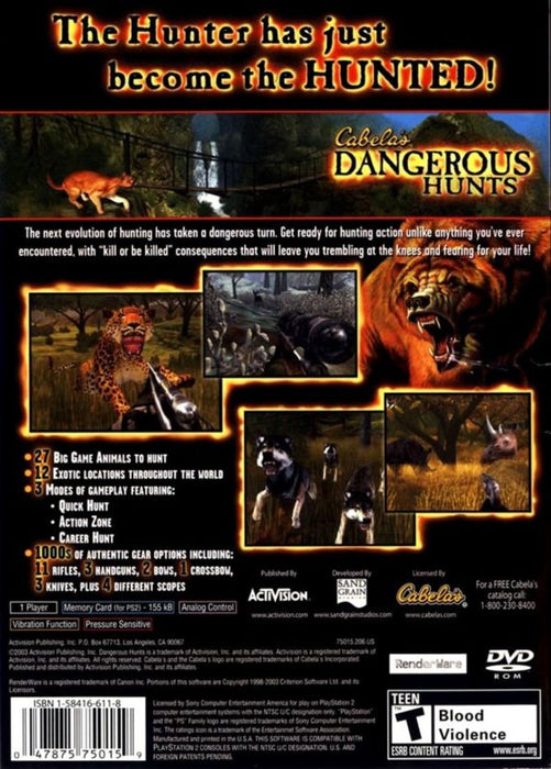 Cabela's Dangerous Hunts – PlayStation 2 (PS2) - for just $3.99! 