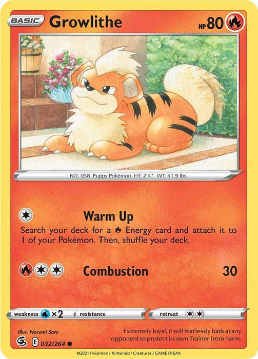 Growlithe (032/264) [Sword & Shield: Fusion Strike] - for just $0.10! 
