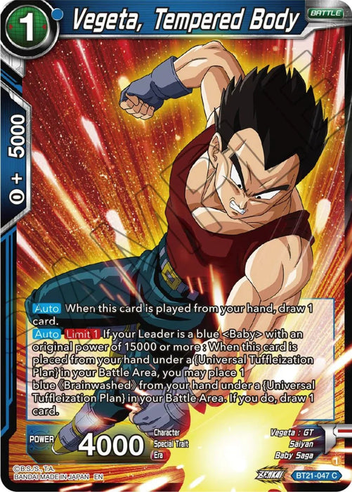 Vegeta, Tempered Body (BT21-047) [Wild Resurgence] - for just $0.10! 