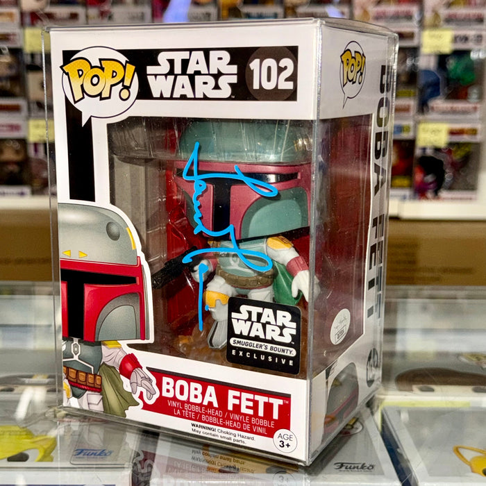 Temuera Morrison Signed Star Wars Boba Fett Funko Pop! #102 Smuggler’s Bounty Vaulted Exclusive With JSA COA - for just $140! 