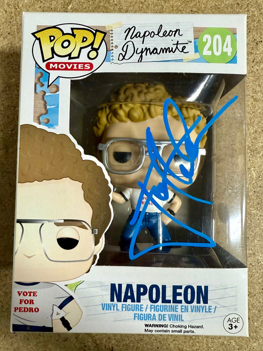 Jon Heder Signed Napoleon Dynamite Vaulted Funko Pop! #204 With JSA COA - for just $350! 