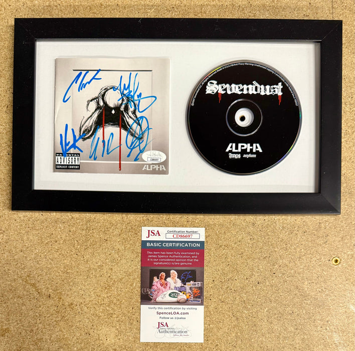 Sevendust (7D) Complete Band Signed “Alpha” Framed CD With JSA COA - for just $135! 